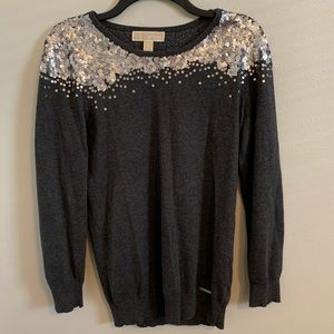 Michael Michael Kors Grey Sequined Sweater